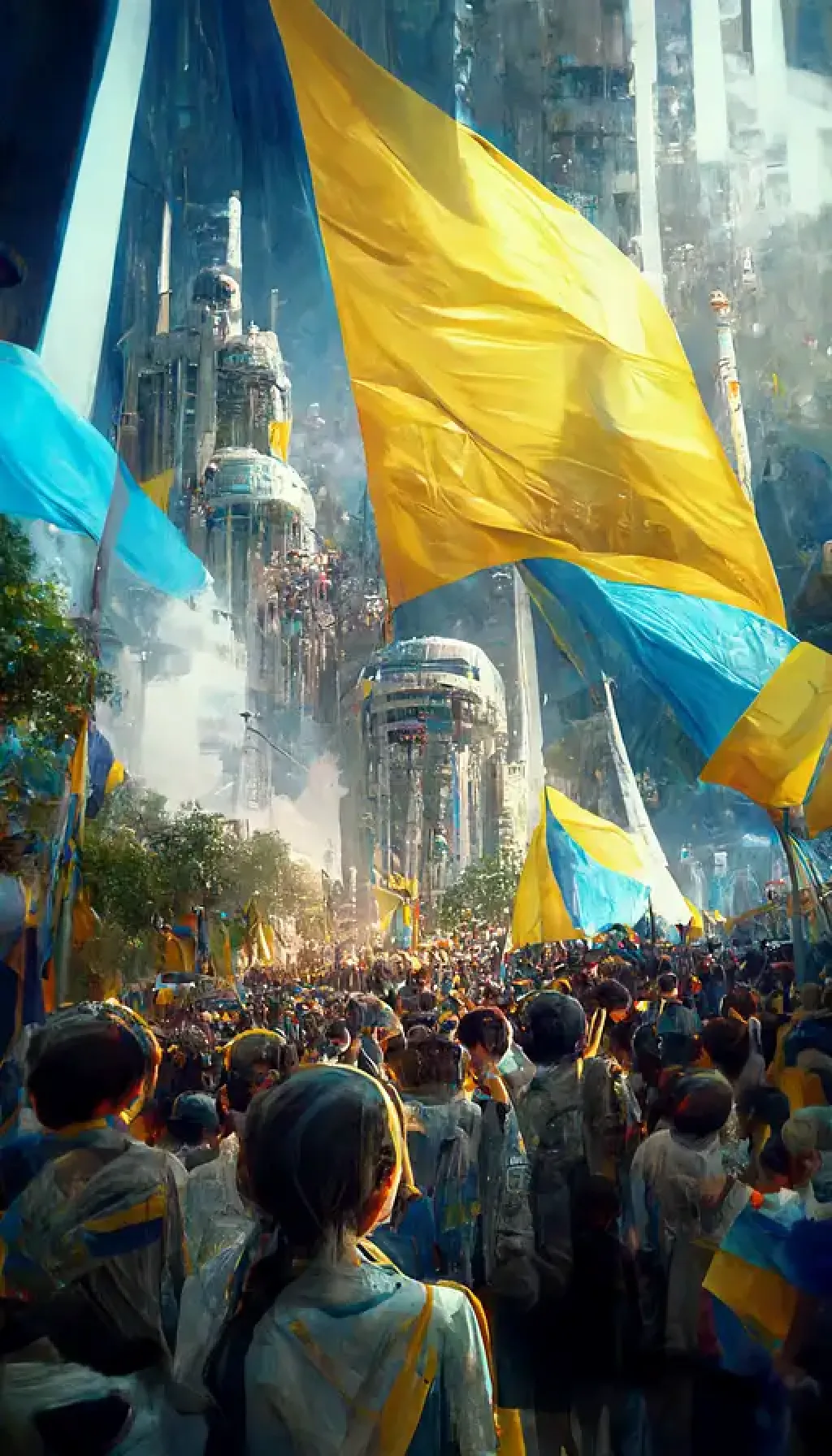 Futuristic downtown of kyiv midjourney 