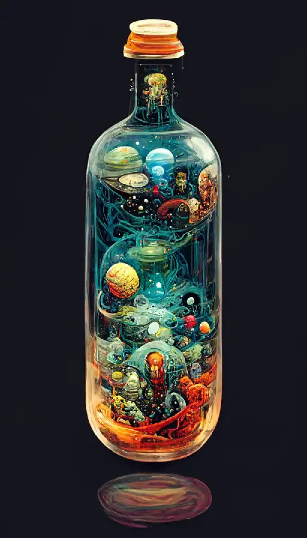 Multiverse In A Bottle Detailmidjourney