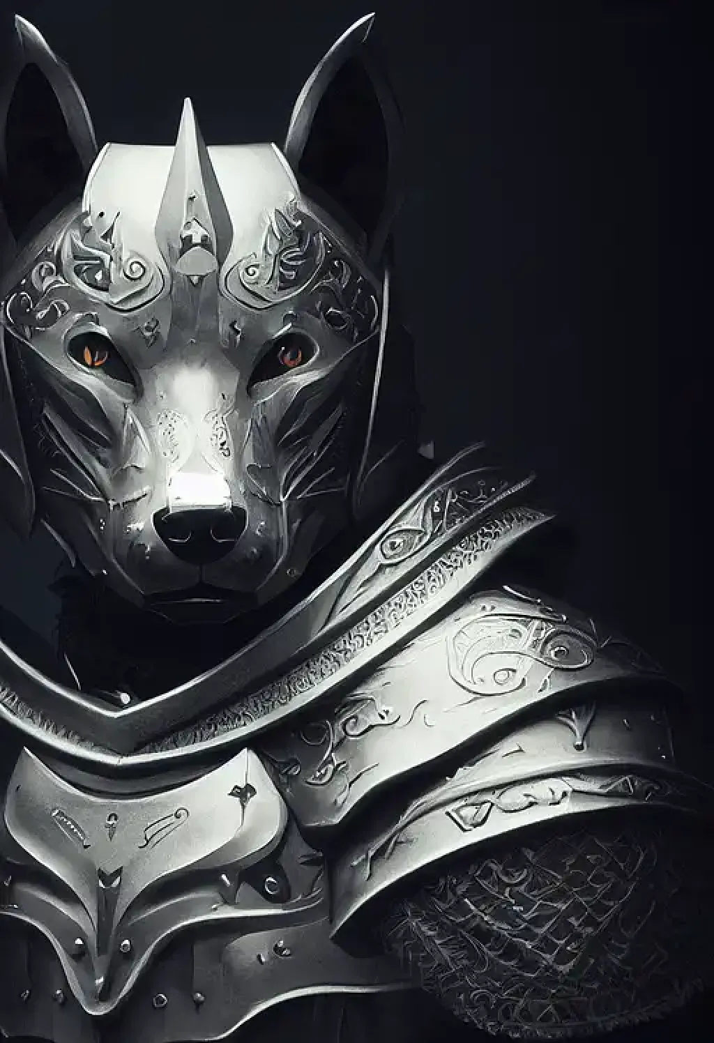 Anthropomorphic Wolf Knight Midjourney