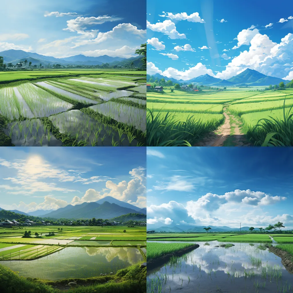 Plain, rice field, real.Midjou【Midjourney中国】
